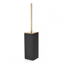 3SC Mood Black Туалетный ёршик, напольный,  композит Solid Surface, цвет: чёрный матовый/золото 24к. 
