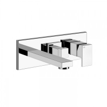 Gessi Rettangolo Встраиваемый смеситель с изливом и переключателем PUSH, внешняя часть, цвет: хром