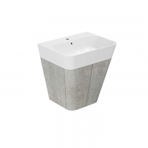 Azzurra Build Тумба подвесная 59х47х65см, с 1 ящиком, с раковиной, цвет: Cement