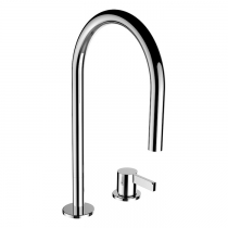 Laufen Kartell Смеситель для раковины на 2 отв, с донным клапаносм, поворотный излив 166 мм, цвет: хром