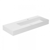 Azzurra Elegance Squared Раковина подвесная/накладная, 122x46xH12,5 см, левая, 1 отв., цвет: Bianco lucido