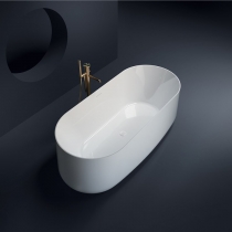 Gruppo Treesse Calida Ванна 155х80х55см., отдельностоящая, акриловая, c переливом, сифон, цвет: белый глянцевый