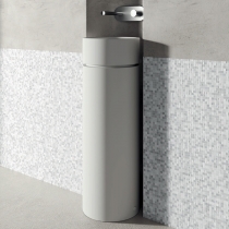 Kerasan Oke Раковина круглая 30см, на пьедестале, без отв., цвет: белый матовый