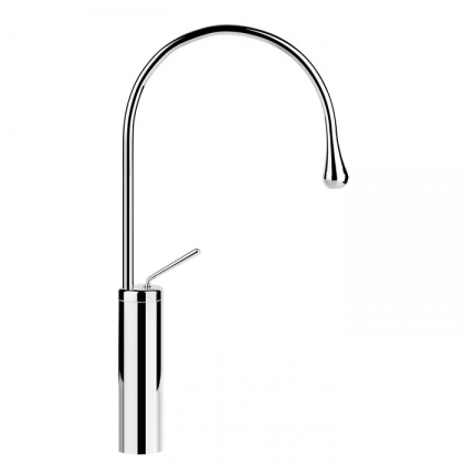 Gessi Goccia Смеситель для раковины на 1 отверстие, высокий, излив 244мм R=125, с фиксированным носиком, цвет: хром