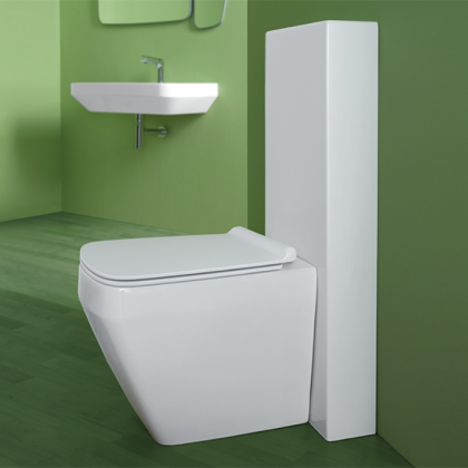 Simas Baden Baden Унитаз приставной безободковый 56х36 см, слив универсальный,  цвет: белый/хром