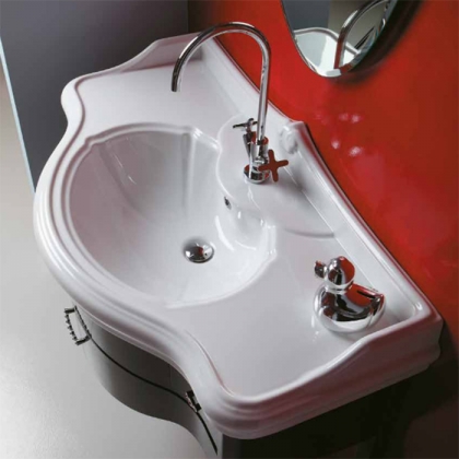 Azzurra Jubilaeum Раковина 110x62 см, 1 отв., с пьедесталом, цвет: Bianco lucido