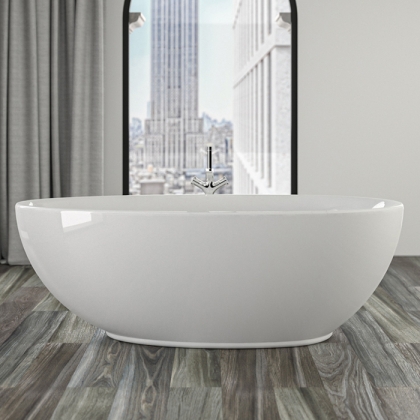 Knief Lounge Ванна отдельностоящая 185x95x63.5cм, со слив-переливом, цвет: белый 