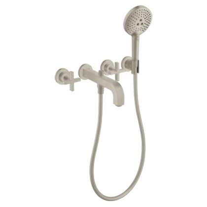 Axor Citterio Смеситель для ванны, встраиваемый, с ручным душем, цвет: шлифованный никель