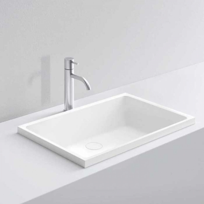 NOORTH milldue edition Раковина 59х38х12 см, без отв., полувстраиваемая, цвет: белый