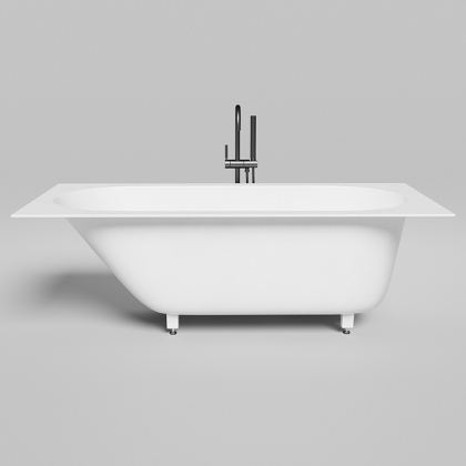 Salini Ornella kit Встраиваемая ванна 170х80х60см, донный клапан, сифон, щелевой слив-перелив, материал: S-Stone, цвет: белый матовый