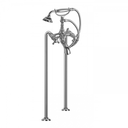 Carlo Frattini Elizabeth, Смеситель напольный для ванны с душевым комплектом, цвет: Хром