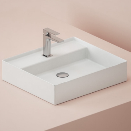 Artceram Scalino Раковина накладная 55х48см, с 1 отв., без слив перелива, цвет: белый  матовый