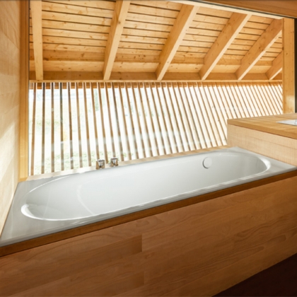 Bette Comodo Ванна встраиваемая, 190х90х45см., с шумоизоляцией, BetteGlasur&amp;reg; Plus, область ног ванны справа, перелив спереди, цвет: белый