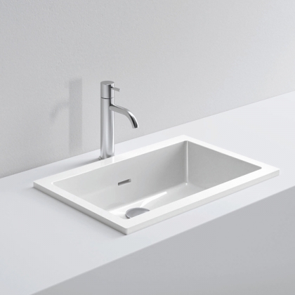 NOORTH milldue edition Раковина 57х37х13 см, без отв., полувстраиваемая,  цвет: белый