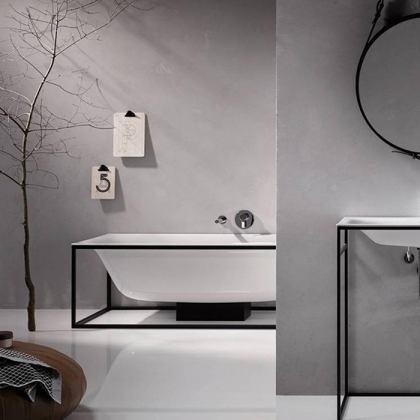 Bette Lux SHAPE Ванна прямоугольная на черном каркасе отдельностоящая, 190x90x45см покрыта эмалью снаружи и изнутри, BetteGlasur&amp;reg; Plus, цвет: белый