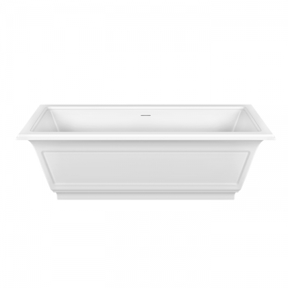 Gessi Eleganza Ванна отдельностоящая 180х85x55см, со сливом-переливом, цвет: матовый белый