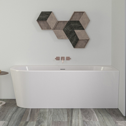 Knief Wall XS Corner Left Ванна угловая 165х75х58см., в правый угол, с интегрированной панелью, без слива-перелива, цвет: белый
