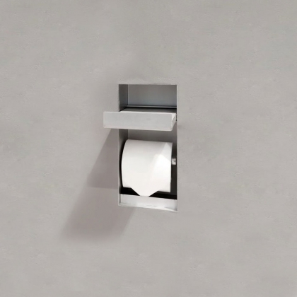 Antonio Lupi Sesamo Держатель для туалетной бумаги, встраиваемый в стену, 25х10.4х19.8 см, из нержавеющей стали AISI 304, отделка алюминий