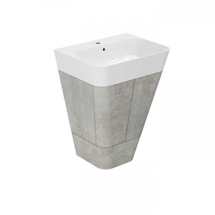 Azzurra Build Тумба напольная 59х47х85см, с 1 ящиком, с раковиной, цвет: Cement