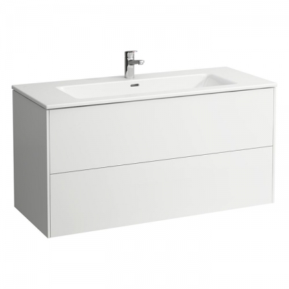 Laufen Pro Тумба с раковиной 120х50х61см, с 1 отв., с 2 ящиками, с механизмом push-and-pull, подвесная, цвет: белый глянцевый