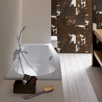 Bette Luna Ванна прямоугольная с шумоизоляцией 170х75х45 см, область ног справа, с покрытием антислип, BetteGlasur&amp;reg; Plus, пристенная, цвет: белый    