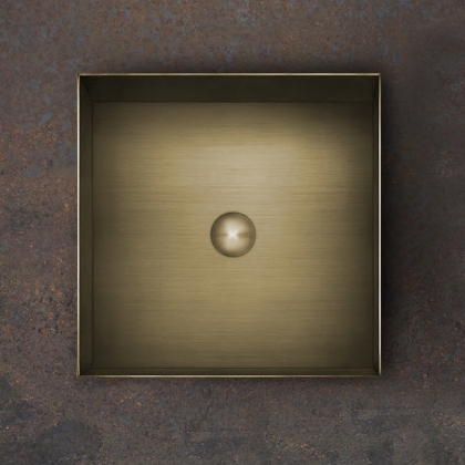 Gessi 316 Раковина 40x40 см, без отв., для установки на столешницу, без перелива, нержавеющая сталь, цвет: Warm bronze brushed PVD