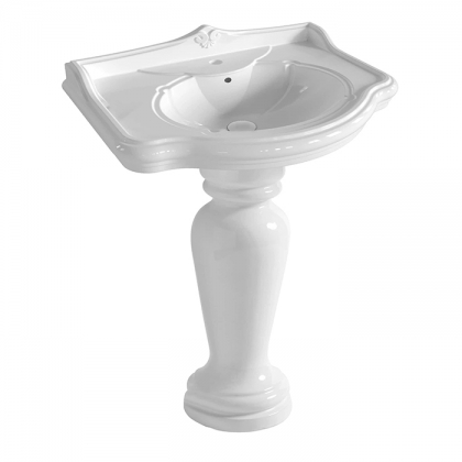 Azzurra Jubilaeum Раковина подвесная/на колонне 72x54x32 см, с 3 отв., цвет: Bianco lucido