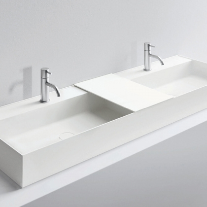 NOORTH milldue edition Раковина 26.5х47.2х12 см, с 1 отв.,  двойная, накладная, цвет: белый