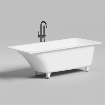 Salini Orlanda KIT Встраиваемая ванна 170х75х60cм., &amp;amp;quot;Up&amp;amp;Down&amp;amp;quot;, сифон, щелевой слив-перелив, мат-л: S-Stone, цвет: белый матовый