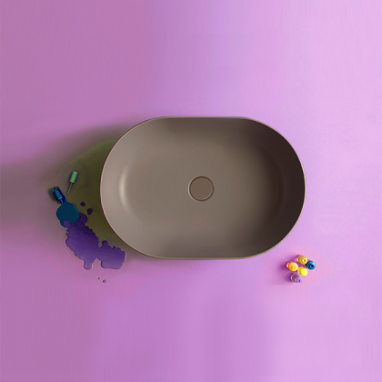 Globo T-Edge Раковина-чаша 54х36 см, без отв., на столешницу, цвет: Castagno