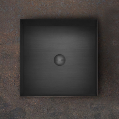 Gessi 316 Раковина 40x40 см, без отв., для установки на столешницу, без перелива, нержавеющая сталь, цвет: Black Metal Brushed PVD