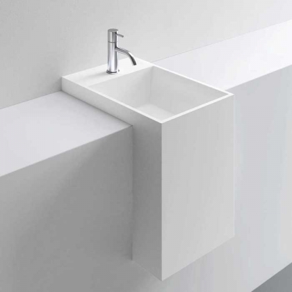 NOORTH milldue edition Раковина 35.7х52х49 см, 1 отв., полувстраиваемая, цвет: белый