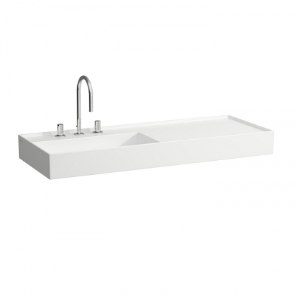 Laufen Kartell Раковина 120х46х12cм., с 3 отв., полка справа, цвет: белый
