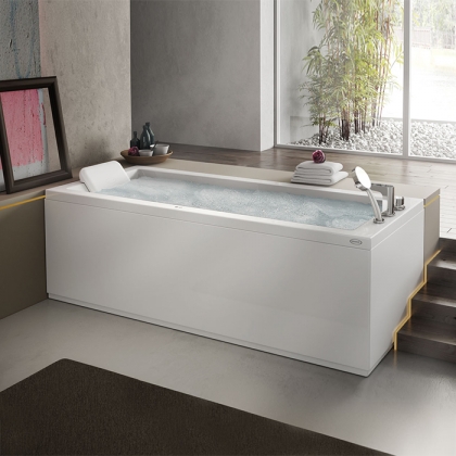 JACUZZI ENERGY Ванна с г/м 180x80x57см, без панели , смеситель, кит (форсунки, водозаборник,слив), SX, цвет белый