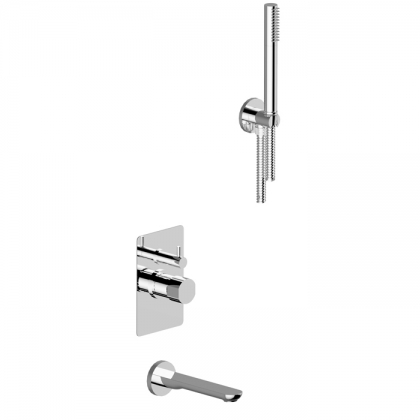 Bongio GIO3 Смеситель для ванны скрытого монтажа с душевым комплектом., цвет: хром 