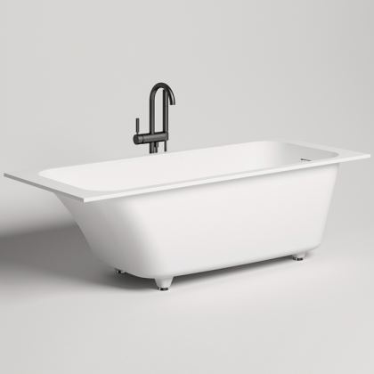 Salini Orlanda KIT Встраиваемая ванна 170х80х60cм, &amp;amp;quot;Up&amp;amp;Down&amp;amp;quot;, сифон, щелевой слив-перелив, S-Stone, цвет: белый матовый
