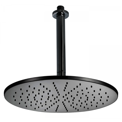 CISAL Shower Верхний душ D300 мм с потолочным держателем L180 мм, цвет: черный