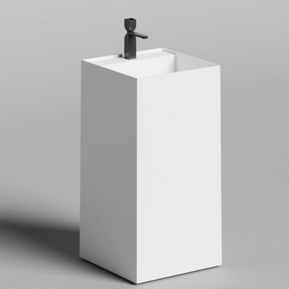  Salini Armonia Square Top Раковина напольная 45х45х90см, слив в стену, выпуск D 503, сифон, декоративная накл. , мат-л: S-Sence, цвет: белый глянцевый