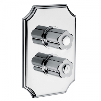 Bongio Fleur Blanc Встраиваемый термостатический смеситель (2 источника), цвет: хром/белый фарфор