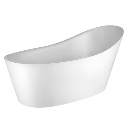 Gessi Cono Ванна отдельностоящая из материала 180x82x74см, Cristalplant, со сливом, цвет: белый матовый