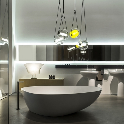 Agape Drop Ванна отдельностоящая 195x129x57.5 см, цвет: белый/светло-серый