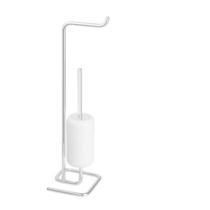Gessi Goccia Стойка 61.4см., с держателем для туалетной бумаги и ершиком, напольная, цвет: белый