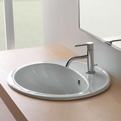 Globo Lavabi d&#039;arredamento Раковина 56х48.5х20см., встраиваемая, 1 отв., с переливом, цвет: белый