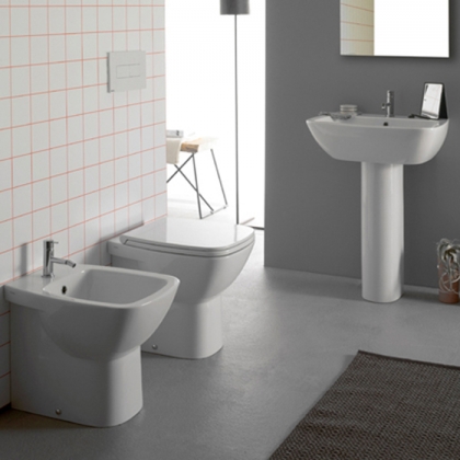 Globo Daily Унитаз напольный пристенный 53х37х42см, слив универсальный, цвет: белый