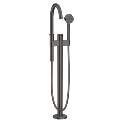 Axor One Смеситель для ванны, напольный, с ручным душем, цвет: шлифованный черный хром