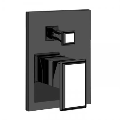 Gessi Eleganza Встраиваемый однорычажный смеситель с автоматическим переключателем ванна/душ, внешняя часть, цвет: черный металлик