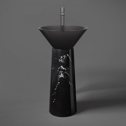 Antonio Lupi Albume Раковина 48х65 см, без отв., на пьедестале, Cristalmood, цвет: Fume/Nero Marquinia