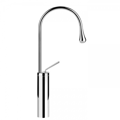 Gessi Goccia Смеситель для раковины на 1 отверстие, высокий, излив 174мм R=90, с фиксированным носиком, цвет: хром