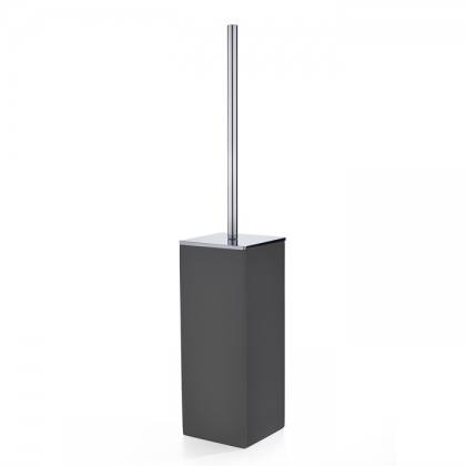 3SC Mood Black Туалетный ёршик, напольный,  композит Solid Surface, цвет: чёрный матовый/хром 