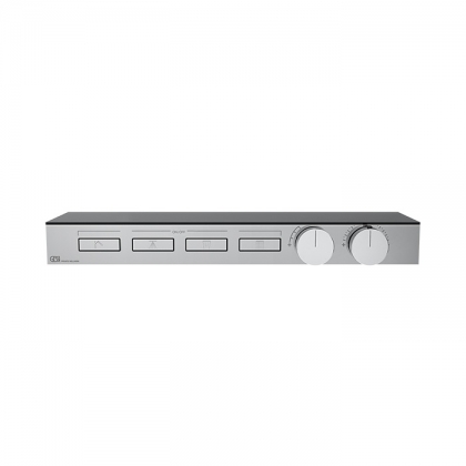 Gessi Hi-Fi Термостат для душа, с вкл. до 4 источников одновременно, с полкой из черного мат. стекла, внешняя часть, цвет: хром